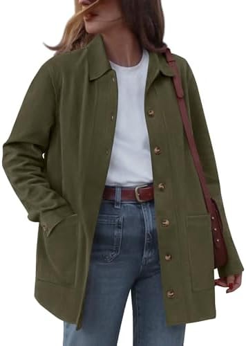 BTFBM Fall Fashion Faux Suede Jacket Women Winter Clothing,Army Green,L