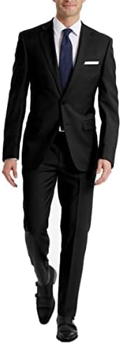 Calvin Klein Men's Slim Fit Dress Pants, Black, 42W x 30L