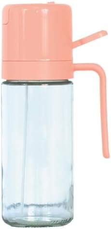 Glad 2 in 1 Oil Dispenser, 18.6oz/550ml - Olive Oil Sprayer for Cooking, Pouring Salad Dressing, and Grilling - Kitchen Gadget with Refillable Glass Bottle, Handle, and Mist or Pour Options - Rust