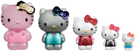 Jazwares Hello Kitty and Friends 50th Anniversary Nesting Figures - Five Figures 6” to 2” Each with a Unique Finish - 5 Decades of Friendship - Officially Licensed Sanrio Product from