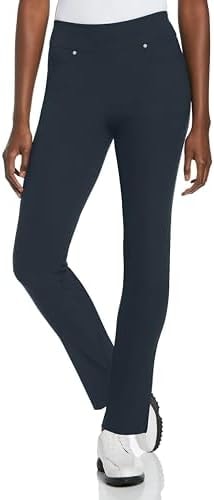 PGA Tour Women's Tummy Control Pull-on Waistband Golf Pants, Navy, 4X-Large Plus