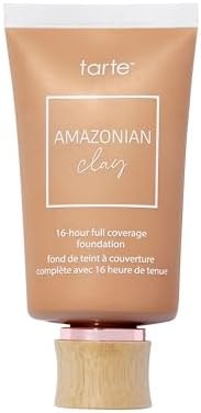 tarte Amazonian clay 16-hour Full Size coverage foundation – Matte Finish Foundation, Vitamin E for Hydration & Smooth Looking Skin, Vegan & Cruelty-Free, full size, medium-tan neutral