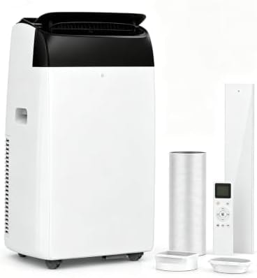 GarveeLife 14000 BTU Portable Air Conditioners, 4-in-1 Indoor AC Unit with Cooling, Dehumidifier, Fan, Follow Me, 24-Hour Timer, Remote Control & Window Kit for Bedroom, Home Office, Apartment,