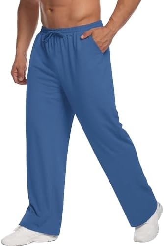 Deyeek Men's Sweatpants Open Bottom Baggy Sweat Pants for Men with Pockets