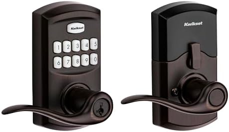 Kwikset 917TNL-11PS Smartcode Keypad Electronic with Tustin Lever SmartKey with 6AL Latch and RCS Strike Venetian Bronze Finish