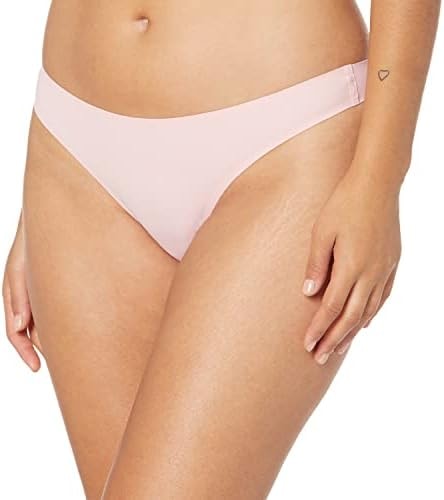 Amazon Essentials Women's Seamless No Show Thong Panties, Breathable Underwear, Bonded Stretch, Pack of 4, Cool Colors, X-Large