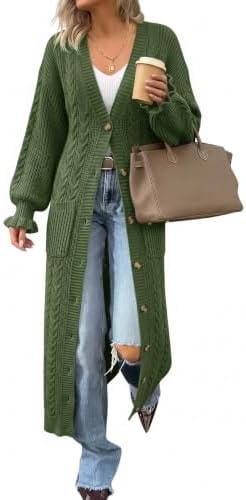 Yousify Womens Long Duster Cardigans Chunky Knit Maxi Sweater Dress