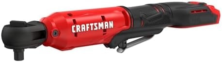 CRAFTSMAN V20 Cordless Ratchet Wrench, Multi-Size 3/8 Ratchet, 1/4 and 1/2 Interchangeable Anvils, LED Light, 40 ft-lbs Torque, 300 RPM, Battery Not Included (CMCF935B)