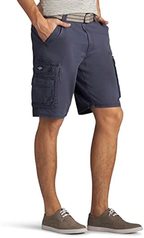 Lee Men's Dungarees New Belted Wyoming Cargo Short, Sporting Blue, 34