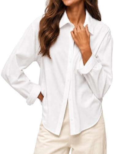 Cicy Bell Womens Button Down Shirt Long Sleeve Collared Work Tops