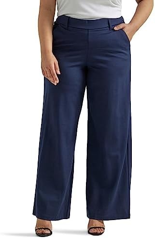 Lee Women's Ultra Lux Comfort Any Wear Wide Leg Pant, Emperor Navy, 10