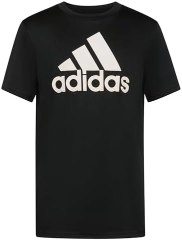 adidas Boys Performance Tee, Black, XL(18/20)