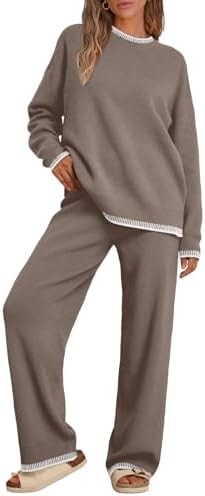 LILLUSORY Lounge Sets Womens 2 Piece Matching 2026 Fall Knit Sweater Set