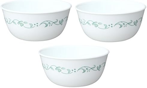 Corelle Livingware 28-Ounce Super Soup/Cereal Bowl, White Country Cottage, Set of 3