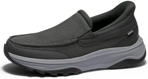 Coostar Mens Slip On Canvas Loafers Arch Support Walking Orthopedic Shoes