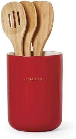 Kate Spade New York Make It Pop Kitchen Collection, Serveware & Bakeware, Apple Crock with Servers, Red