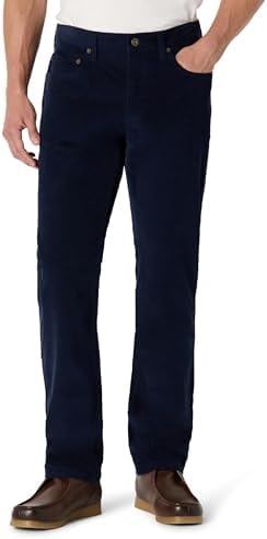 Amazon Essentials Men's Straight Fit 5 Pocket Stretch Corduroy Pant, Navy, 28W x 28L