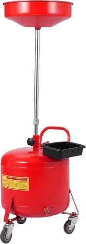 Garvee 8 Gallon Waste Oil Drain Tank, Portable Oil Drain Container, Air Operated Drainer, Fluid Fuel Transfer Drainage, Adjustable Funnel Height with Wheel &15'' Premium Bowl and a Toolbox