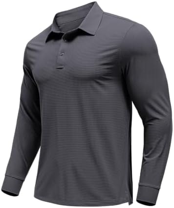 PINSPARK Mens Golf Polo Shirts Quick Dry Polo Shirts for Men Long Sleeve