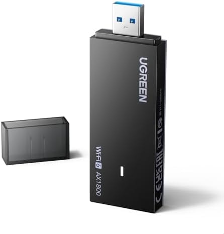 UGREEN AX1800 WiFi Adapter for Desktop PC, USB WiFi 6 Dongle with 5GHz/2.4GHz Dual Band, WAP3-SAE, Only Compatible with Windows 10/11