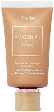 tarte Amazonian clay 16-hour Full Size coverage foundation – Matte Finish Foundation, Vitamin E for Hydration & Smooth Looking Skin, Vegan & Cruelty-Free, full size, medium-tan honey
