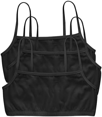 Hanes womens Cotton String Bralette, 3-pack Bra, Black - 3-pack, Large US