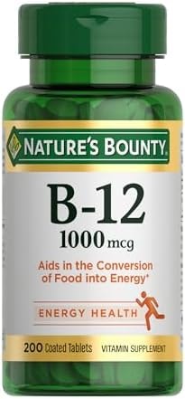 Nature's Bounty Vitamin B12 1000 mcg Supplements, Supports Energy Metabolism, 200 Ct