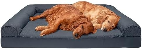 Furhaven Orthopedic Dog Bed for Large Dogs w/ Removable Bolsters & Washable Cover, For Dogs Up to 125 lbs - Quilted Sofa - Iron Gray, Jumbo Plus/XXL