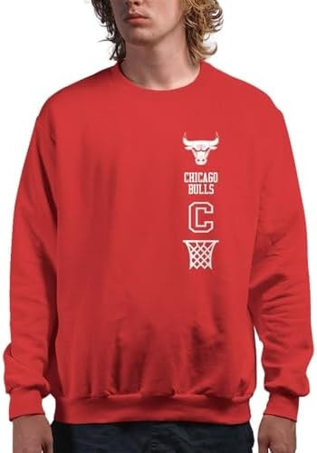 Junk Food NBA - Chicago Bulls Stacked Logo Adult Crewneck