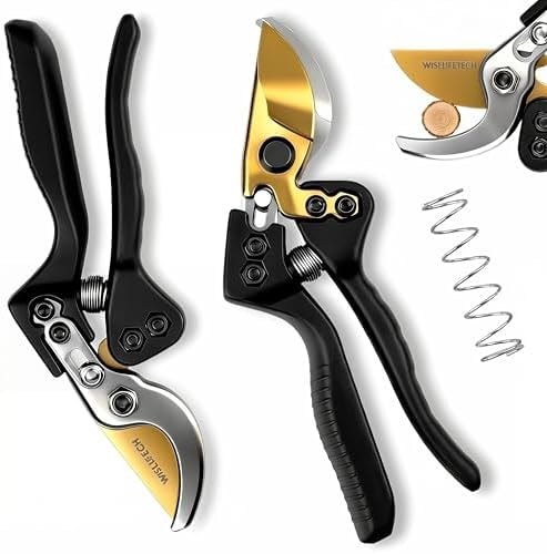 Wiselifetech 8" SK5 Bypass Pruning Shears, Hand Pruners and Garden Clippers