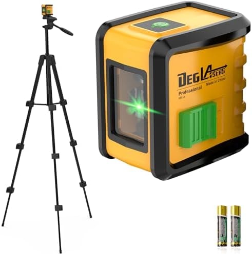 Self Leveling Laser Level with Tripod,DEGLASERS Green Cross Line Laser Level,Lazer Leveler Tool for Picture Hanging Construction Floor Tile Wall Home Renovation, Indoor Project, Battery Included