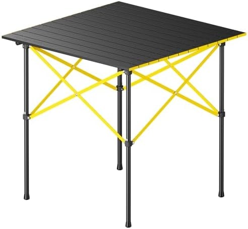 FanttikOutdoor Zeta V11 Pro Camping Table, Portable Folding Roll Up Table with Lightweight Aluminum Top & Carry Bag for Camping, BBQ, Tailgating Party, Picnic, Backyard, Large