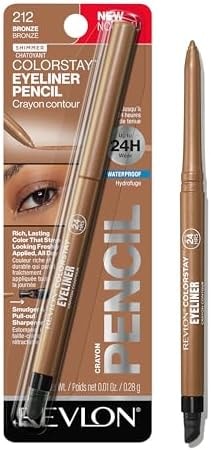 REVLON ColorStay Pencil Waterproof Eyeliner, 212 Bronze, 0.01 oz