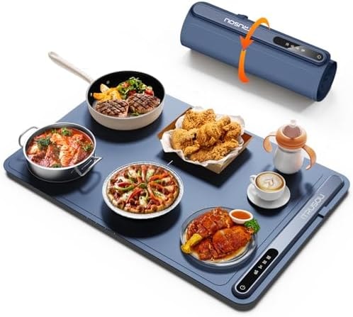 Warming Mat for Food (24"x16") - iTRUSOU 3-Year Classic Electric Warming Tray with 3-Level Temp Control, Rapid Heating 250W Energy-Saving - Rollable Large Food Warming Mat for Parties & Buffet