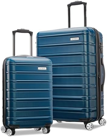 Samsonite Omni 2 Hardside Expandable Luggage with Spinner Wheels, 2-Piece Set (19/24), Lagoon Blue