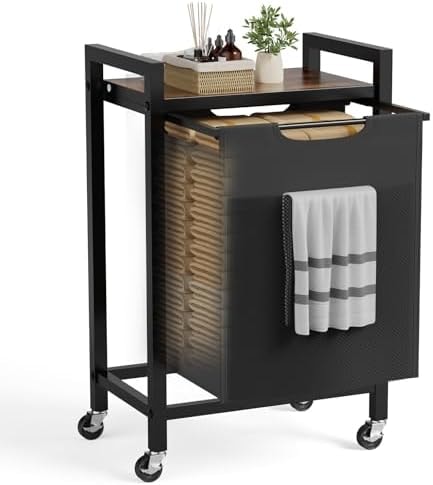 NEWBULIG Laundry Hamper Sorter, Rolling Laundry Basket, 1 x 18.3 Gal
