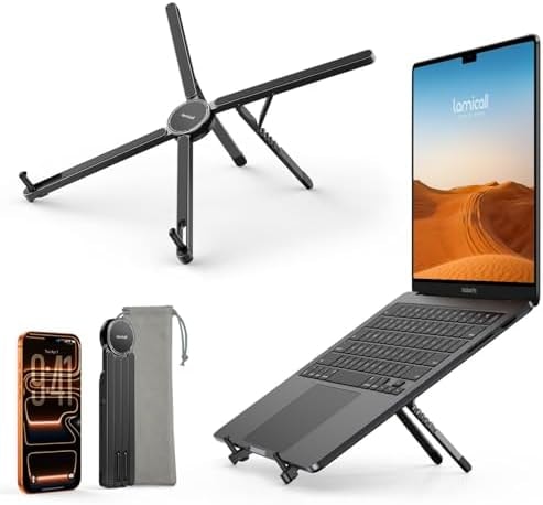 Lamicall Portable Laptop Stand for Desk & Travel 0.47in Ultra-Slim 10-15.6"
