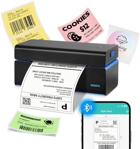 ORGSTA Bluetooth Thermal Shipping Label Printer, 4x6 Shipping Label Printer