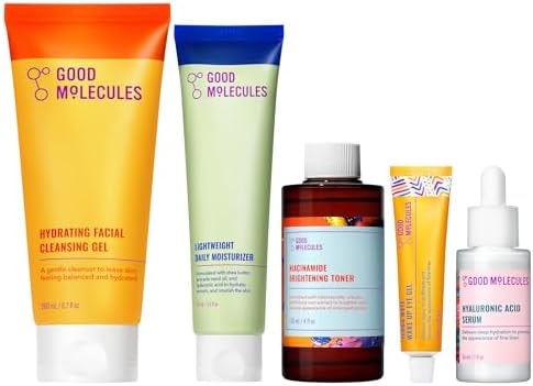 Good Molecules Daily Skincare Routine Set with Hydrating Facial Cleanser