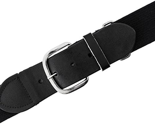 Champion Sports Baseball/Softball Uniform Belt - Comfort Nylon Stretch Fit Uniform Belt - Durable Leather Tab - Adult "22-46 Inches" - Black