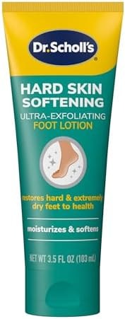 Dr. Scholl's Dry, Flaky Skin Remover Ultra Exfoliating Foot Lotion Cream, 3.5 oz, Moisturizer with Urea for Rough Dry Cracked Feet, Heal and Soothe for Healthy Looking Feet, Intensive Foot Skin Care