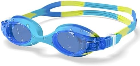 Aegend Swim Goggles for Kids Age 3-8 Anti-Fog Clear Vision Full Protection Goggles Perfect for Toddler Swimming (Blue-1 Pack)