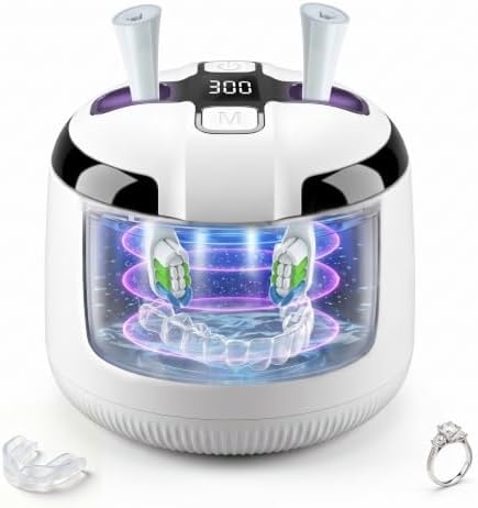 KUNPHY Ultrasonic Retainer Cleaner Machine, 48KHz Dental Cleaning Pod