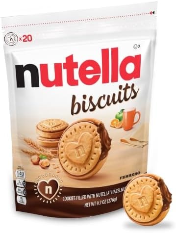 Nutella Biscuits Cookies, Sweet Snack Pack with Hazelnut Spread, 9.7 oz