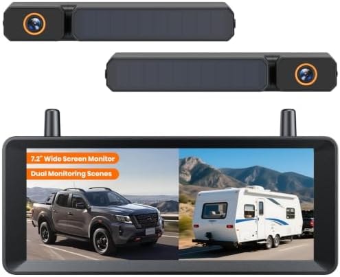 AUTO-VOX 2 Solar Wireless Backup Cameras, 2-Min DIY Install