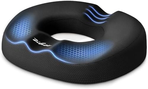 ZIKEE Donut Pillow for Tailbone Pain & Hemorrhoid, Ergonomic Dual-U Cutouts