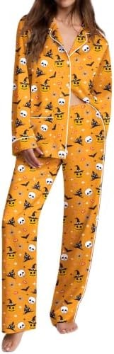 Ekouaer Womens Pajama Sets Satin Silk Pjs Long Sleeve Button Down Sleepwear