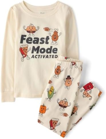 The Children's Place,Unisex Baby,Halloween and Holiday Long Sleeve Pajamas,Feast Mode,14
