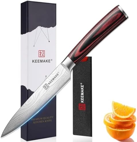 KEEMAKE 5" Utility Knife, Ultra Sharp Paring Knife with Ergonomic Handle