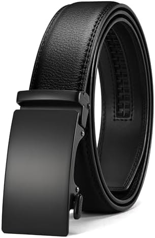 CHAOREN Mens Leather Ratchet Belt - 1 3/8" for Dress Pants
